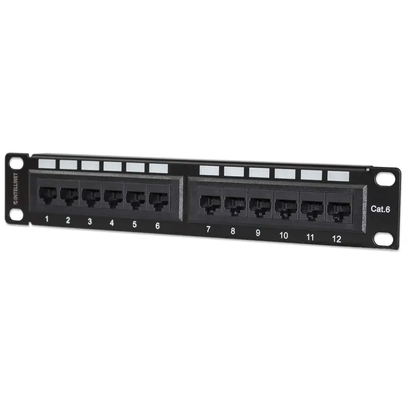 10" Cat6 12-Port Patchpanel, 1 HE
