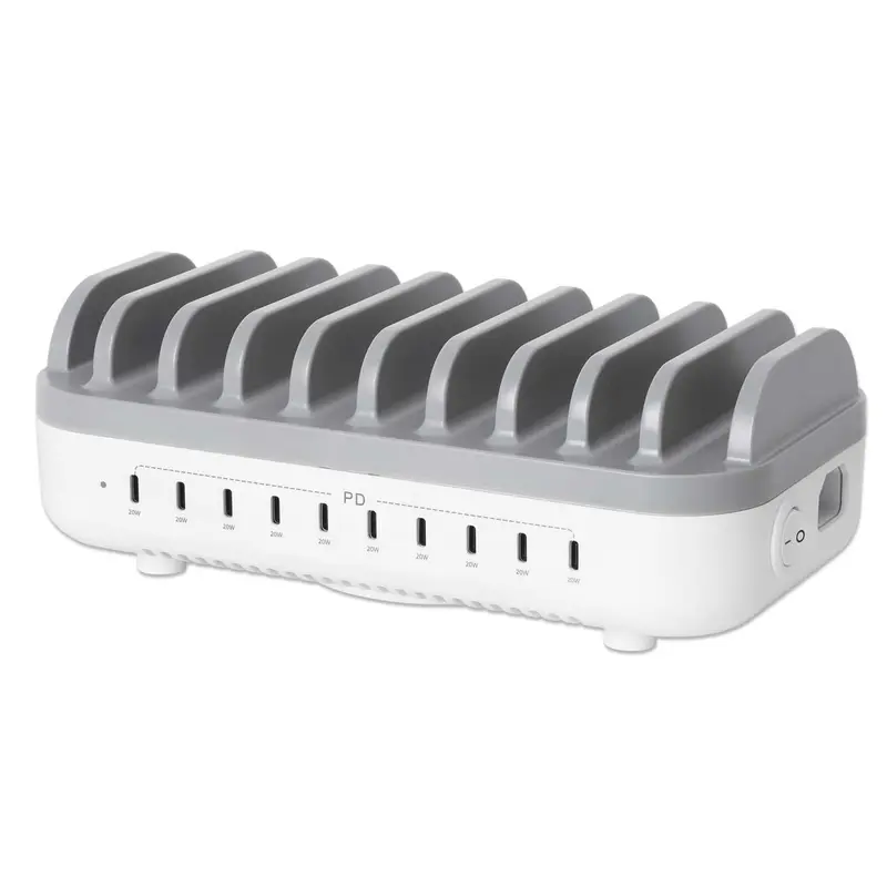 10-Port USB-C Power Delivery-Ladestation - 20W pro Port