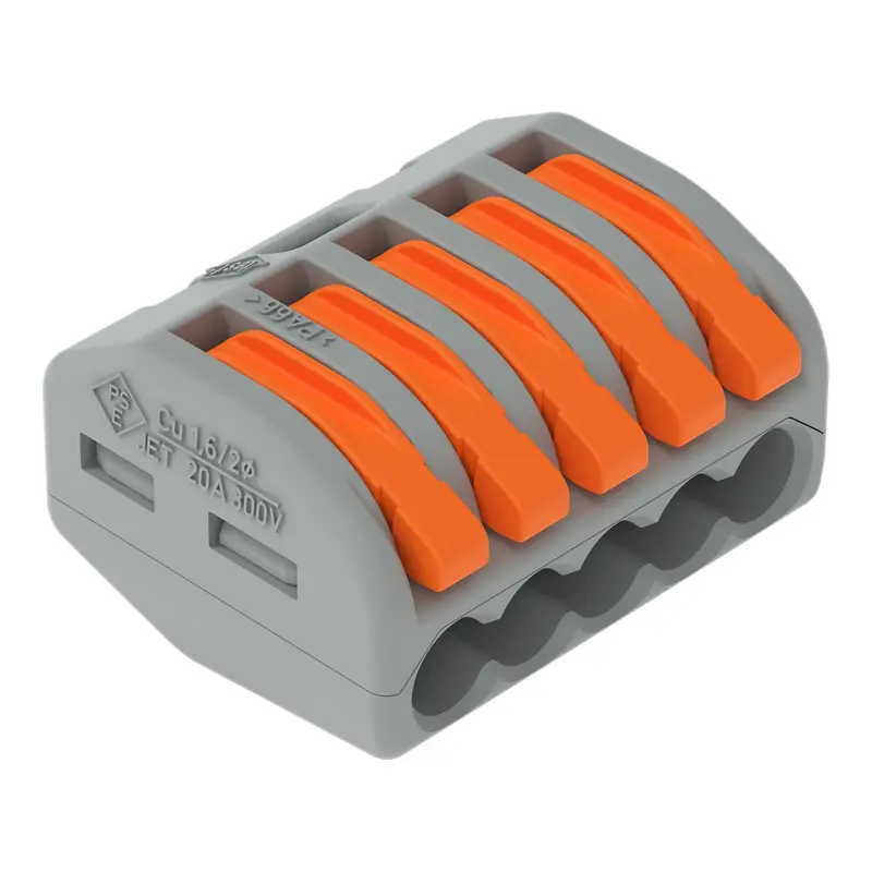 10 x Wago Verbindungsklemme Classic, 222-415, 5 Leiter, 4mm², mit Hebel