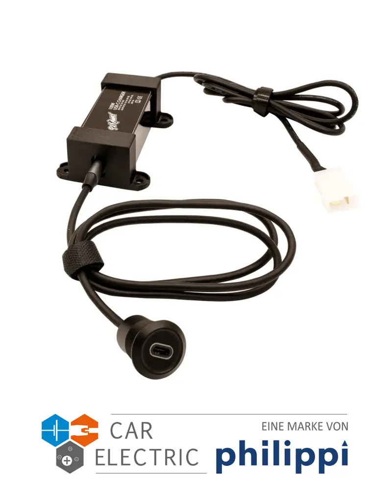 100 Watt USB-C Ladegerät Konfektioniert mit Einbaubuchse und Halterung