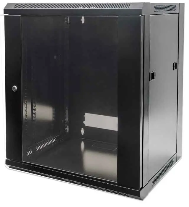 12 HE 19" Netzwerk-Wandverteiler, Standard Line, 600 mm Tiefe, schwarz