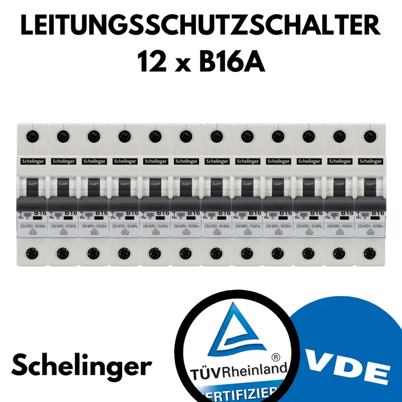 12 X Schelinger A02-G8-1P-B16 LEITUNGSSCHUTZSCHALTER 6KA 1P B 16A VDE