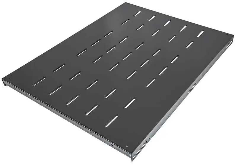 19" Fachboden zur Festmontage, 1 HE, 600 mm Tiefe, schwarz