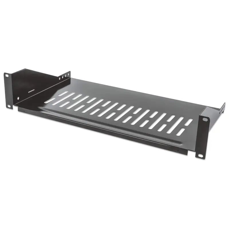 19" Fachboden zur Frontmontage, 2 HE, 250 mm Tiefe, schwarz