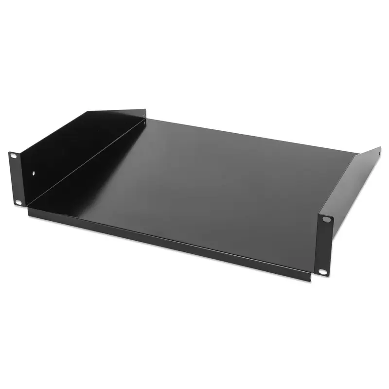 19" Fachboden zur Frontmontage, 2 HE, 400 mm Tiefe, schwarz