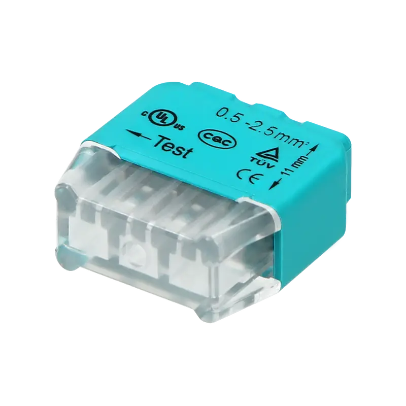 3-wire push-in splicing connector; for wire 0.75-2.5mm²; IEC 300V/24A 100 Stk.