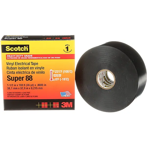 3M PVC Elektro-Isolierband 38 mm x 33 m sw Super 88 38x33 sw