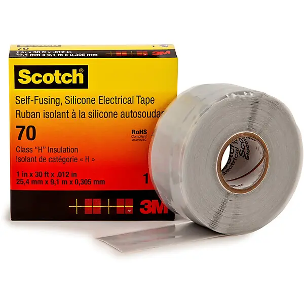 3M Silikon Isolierband 25 mm x 9 m,hellgrau Scotch 70 25x9