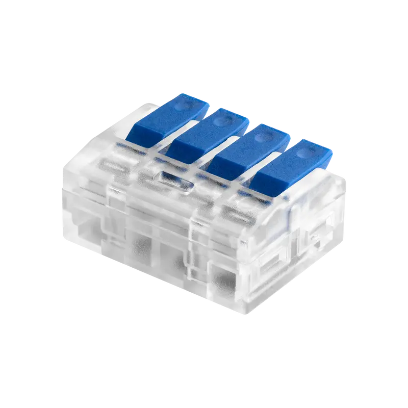 4-adrige Anschlussklemme; für beliebige Leiter 0,75-4mm²; IEC 450V/32A 50 Stück.