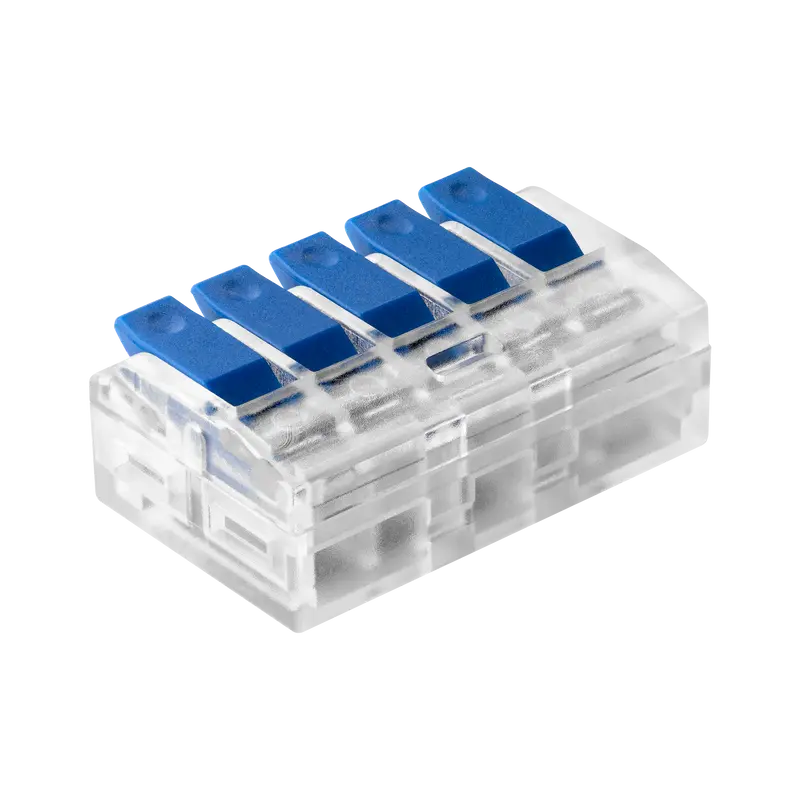 5-adrige Anschlussklemme; für beliebige Leiter 0,75-4mm²; IEC 450V/32A 50 Stück.