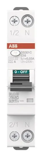 ABB FI/LS-Schalter C16 DS301C C16 A30 6kA 1P+N Typ A 30mA 1TE