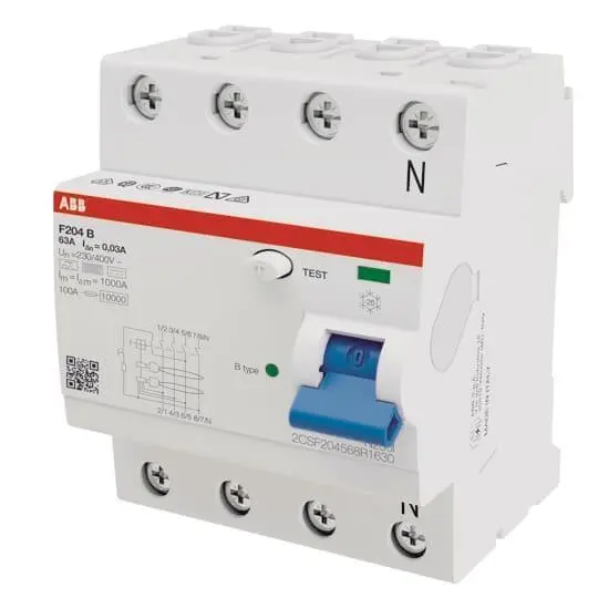 ABB FI-Schutzschalter Typ F204B-63/0,03 B 4P 63A 30mA Allstromsensitiv
