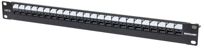 Abschließbares Cat6 24-Port Patchpanel, 1 HE