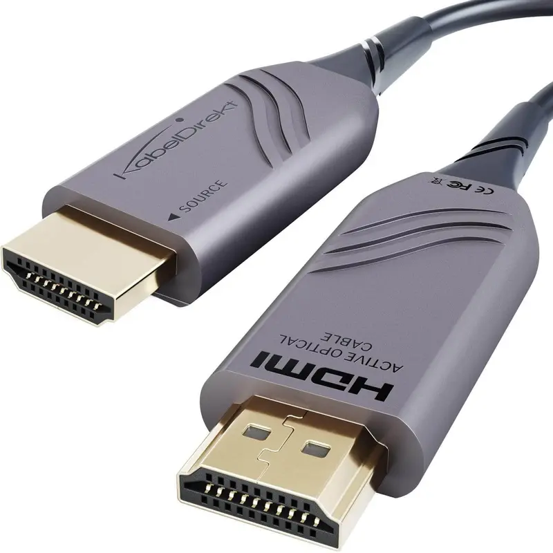 B-Ware - Optisches Ultra High Speed HDMI 2.1 Kabel – 48G, 8K@60Hz, lizenziert, silber/schwarz, Lichtleiterkabel