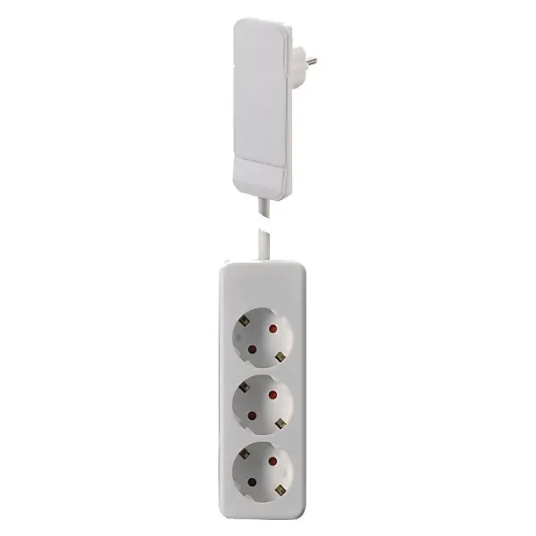 BACHMANN Schutzkont.-Flachstecker ws, 1,6m Ltg 933.007