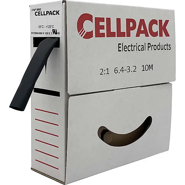 BBC Cellpack Schrumpfschlauch in Abrollbox 10m SB 6.4-3.2 sw