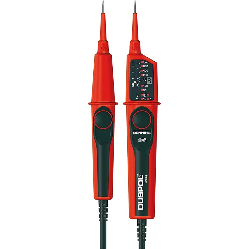 BENNING DUSPOL analoger Spannungsprüfer – 12 V bis 1000 V AC/DC – 2-polig