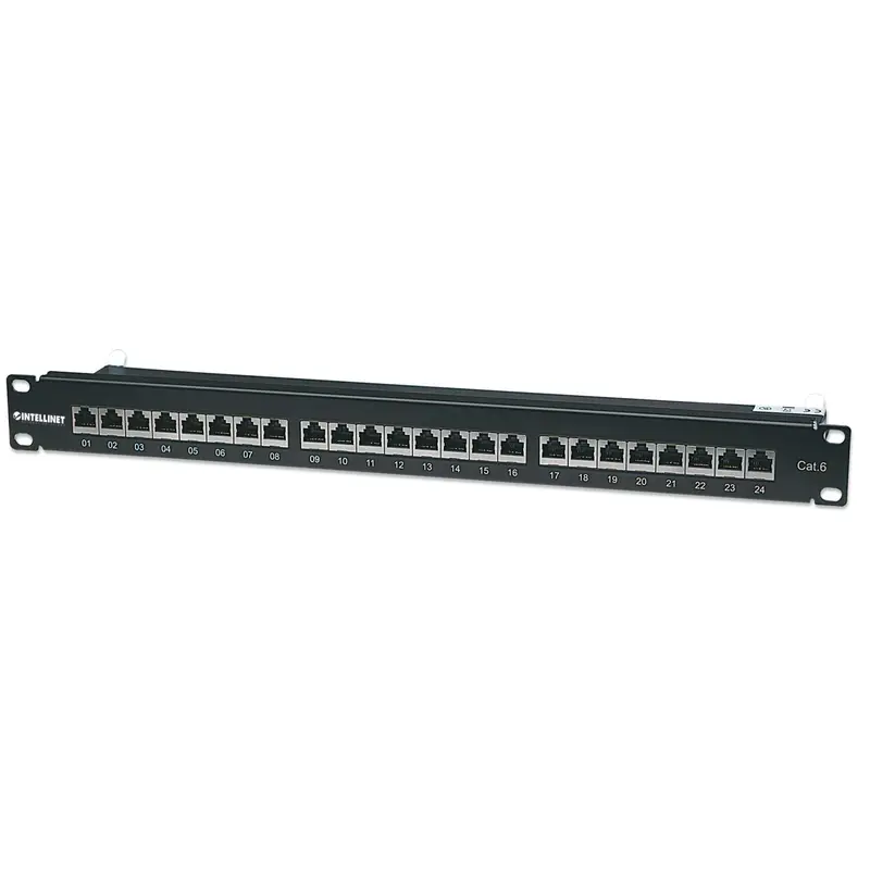 Cat6 24-Port Patchpanel, geschirmt, 1 HE