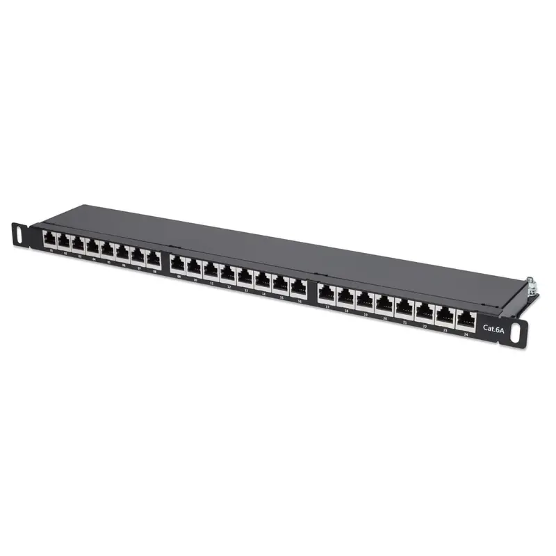 Cat6a 10G 24-Port Patchpanel, geschirmt, 0,5 HE