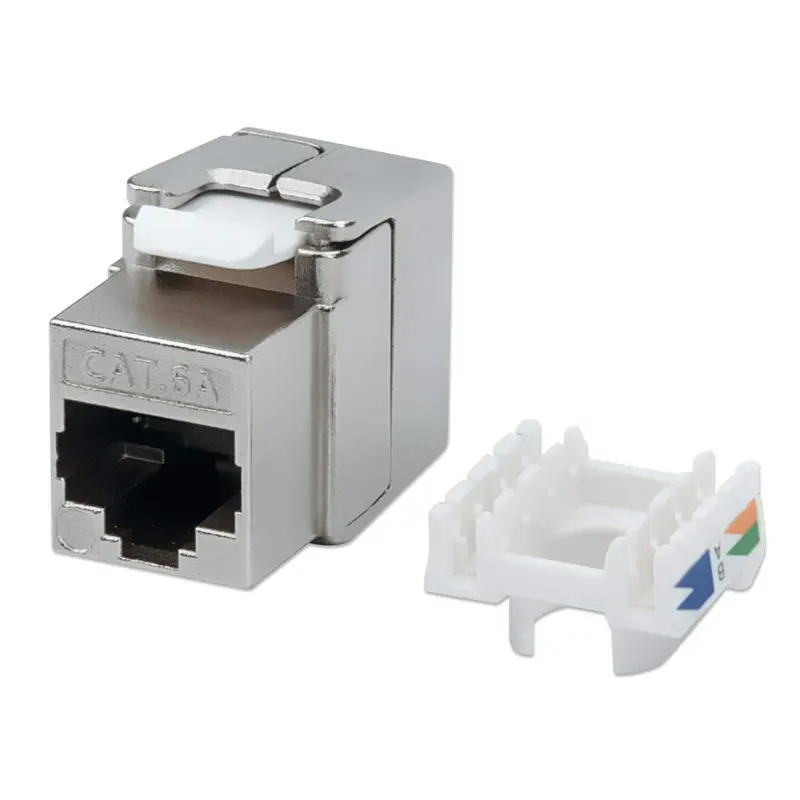Cat6a 10G Keystone-Modul, geschirmt und werkzeuglos, silber