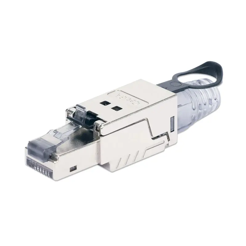 Cat6a 10G RJ45-Feldstecker mit Entriegelungslasche, geschirmt und werkzeuglos