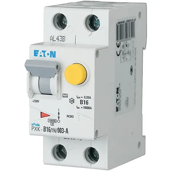 Eaton FI/LS-Kombischalter B 16A 1+N, 30mA PXK-B16/1N/003-F