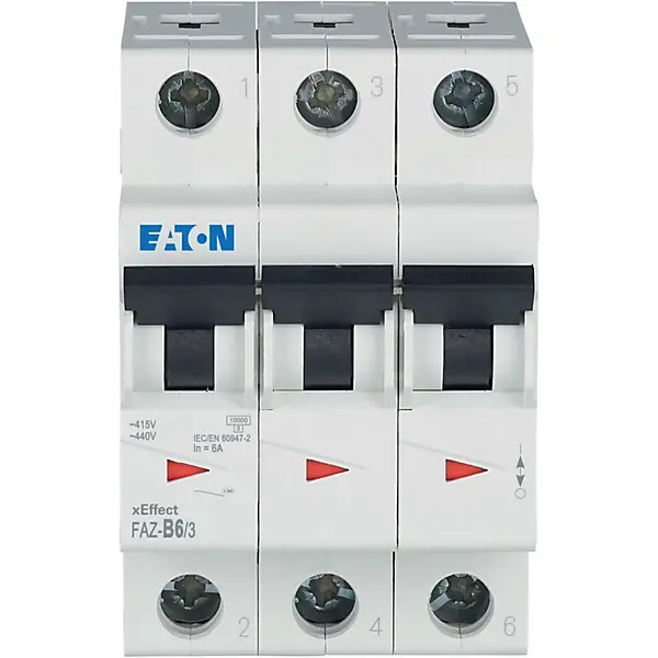 Eaton Leitungsschutzschalter B 6A, 3p FAZ-B6/3