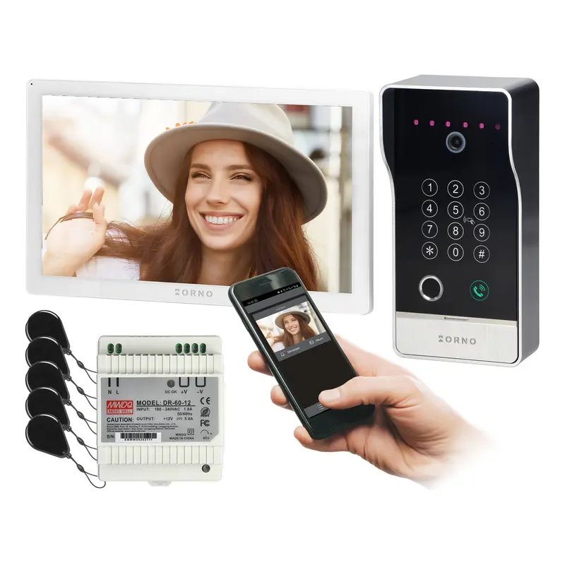 GUARDO Video-Türsprechanlage für Einfamilienhäuser – 10" Touchscreen, Fingerabdruckscanner, RFID & App-Steuerung