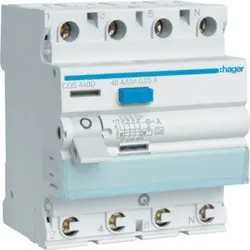 HAGER CDS440D  FI-Schutzschalter 4P 40A 30mA Steckklemmen Quickconnect