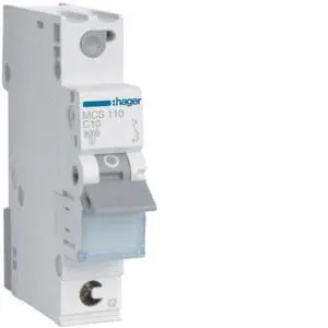 Hager Leitungsschutzschalter MCS110 1polig 6kA C-10A Quick Connect 1M