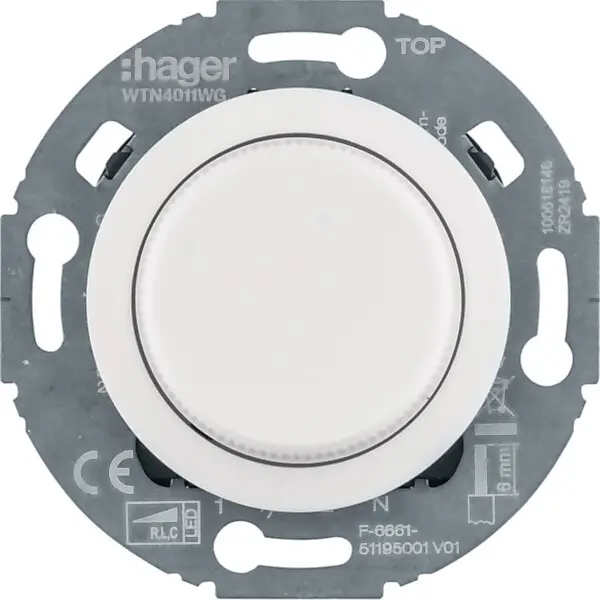 Hager Universal-Drehdimmer polarweiß gl WTN4011WG