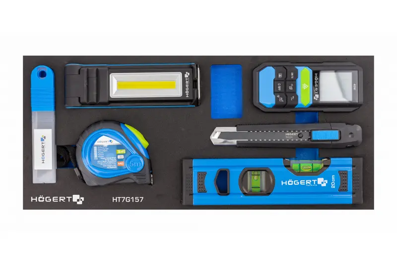 Högert Technik Werkstattwagen Einlage / Messwerkzeuge 15 Stk.