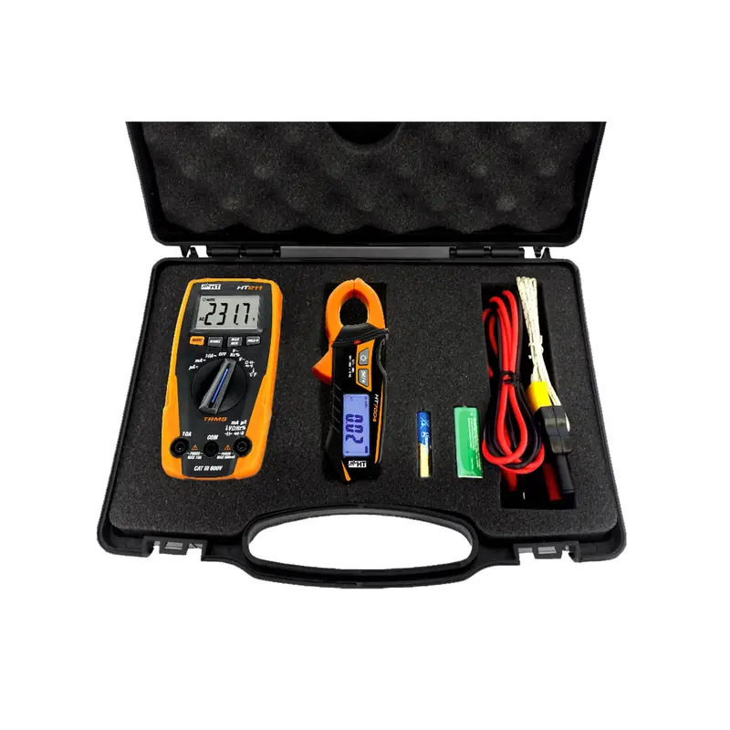 HT e-KIT Messgeräteset im Koffer – Digitales TRMS Multimeter & Stromzange