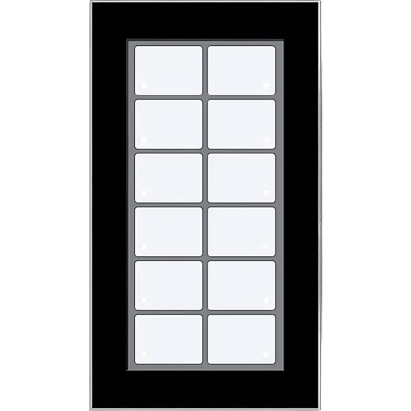 ISSENDORFF Glas-Tastenfeld schwarz m. 12 Tasten LCN - GT12B