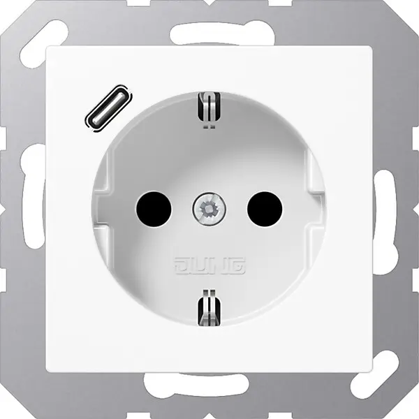 JUNG SCHUKO Steckdose mit USB Typ C A 1520-18 C WW