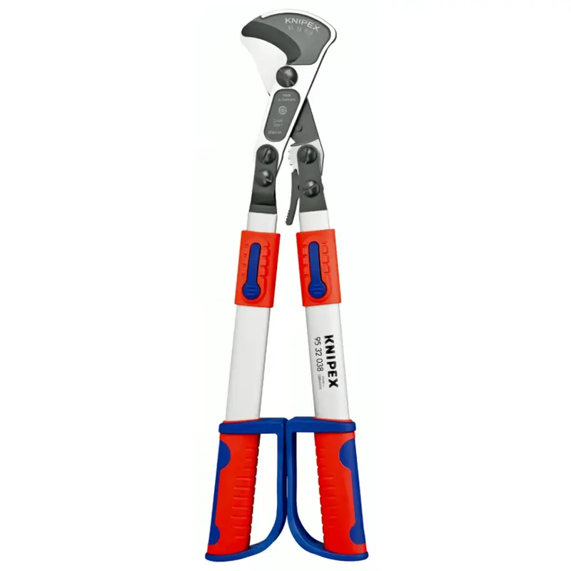 Kabelschere (Ratschenprinzip) mit Teleskopgriffe Länge 570-770mm Kopf brüniert 2K-Hülle Knipex 9532038