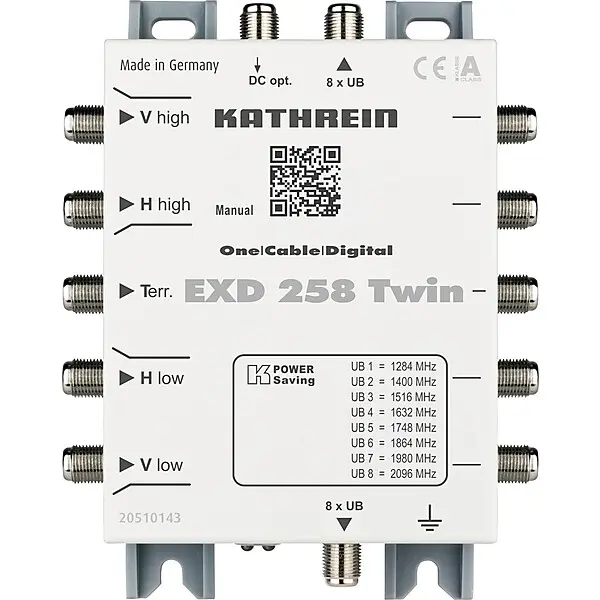 KATHREIN Einkabel-Multischalter DG 5-862+950-2150 MHz EXD 258 Twin