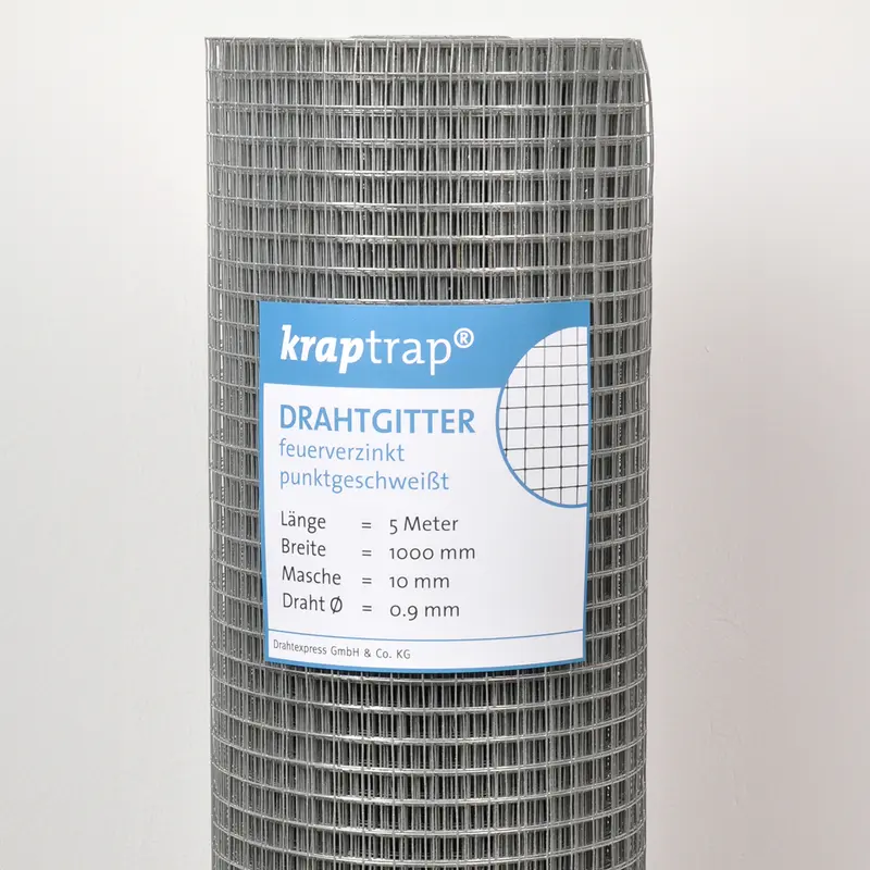 Kraptrap® feuerverzinktes Drahtgitter 10,6 x 10,6 mm mit 0,9 mm Stärke