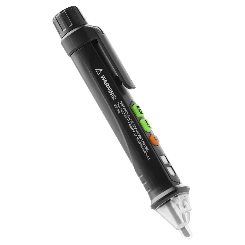 Orno Induktiver Spannungsprüfer 12–1000V AC/DC – mit LED & Ton, schwarz
