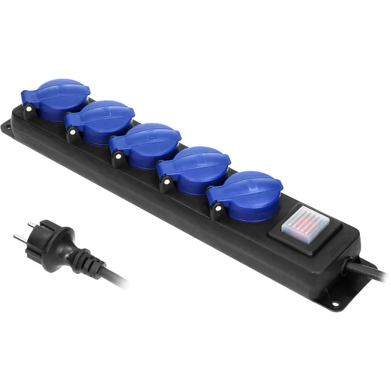 Orno OR-AE-13159(GS) Steckdosenleiste 5-fach mit Schalter und 3m Zuleitung für Außen IP44