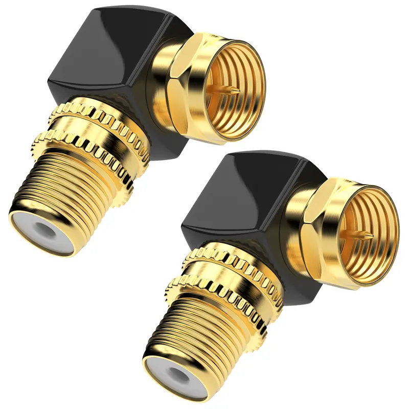 RedStar24 SAT Winkeladapter 90° – F-Stecker auf F-Buchse – vergoldet – 2er/4er/10er Set