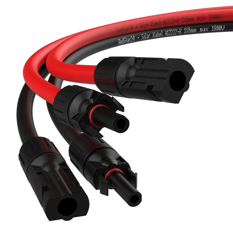 RedStar24 Solarkabel Verlängerung 4mm² Set (Rot + Schwarz) – TÜV zertifiziert, UV-beständig, PV Kabel IP68 für Solaranlagen – 1m bis 25m