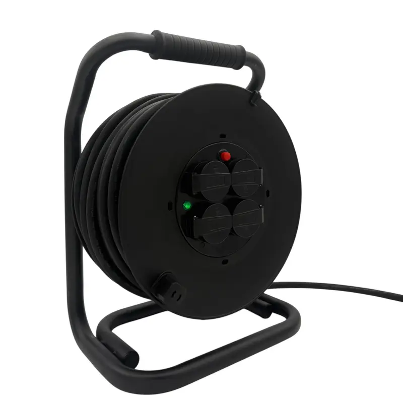 SANOS Kabeltrommel LED-Spannungsanzeige - Gummileitung H07RN-F 3G1,5mm² - 3G2,5mm² | 20 - 40 Meter | Made in Germany