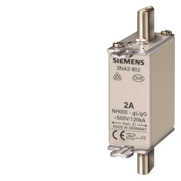 Siemens 3NA3824 NH000 80A 500VAC/250DC gL/gG Sicherung spannungsführend