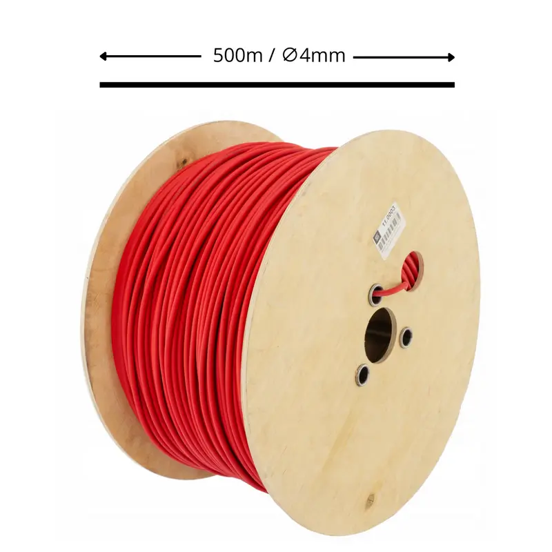 Solarkabel 4 mm2 H1Z2Z2-K PV Kabel für Solaranlagen Rot 500m
