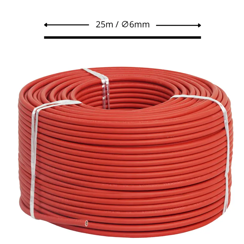 Solarkabel 6 mm2 H1Z2Z2-K PV Kabel für Solaranlagen Rot 25m 0% MwSt.