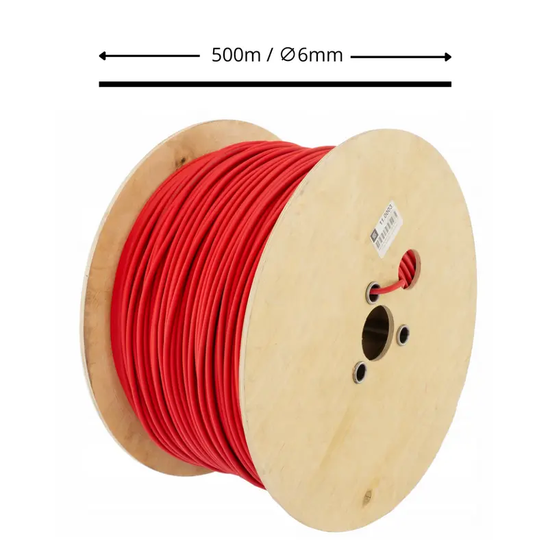 Solarkabel 6 mm2 H1Z2Z2-K PV Kabel für Solaranlagen Rot 500m