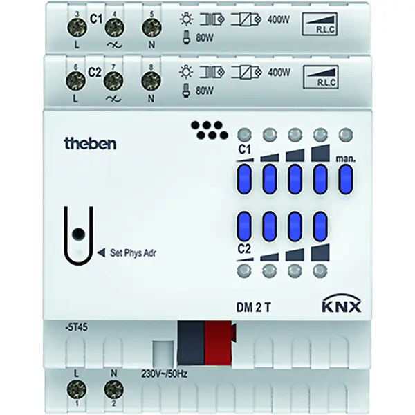 Theben Dimmaktor 2-fach, o.Erweiter. DM 2 T KNX