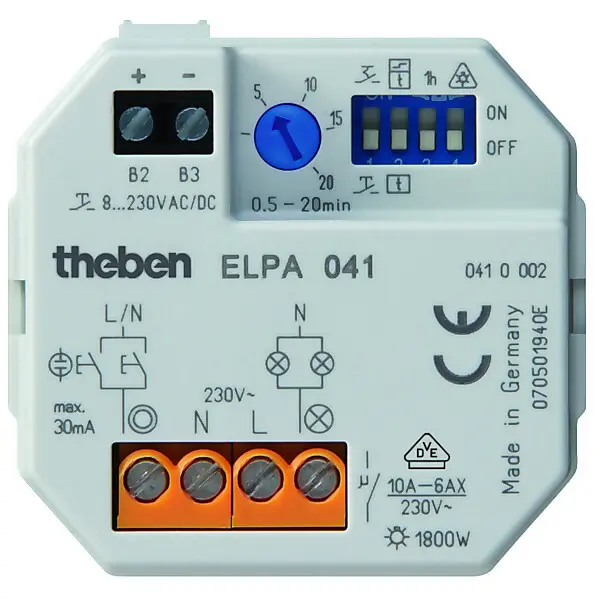 Theben Treppenlicht-Zeitschalter 12 Funktionen ELPA 041 UP