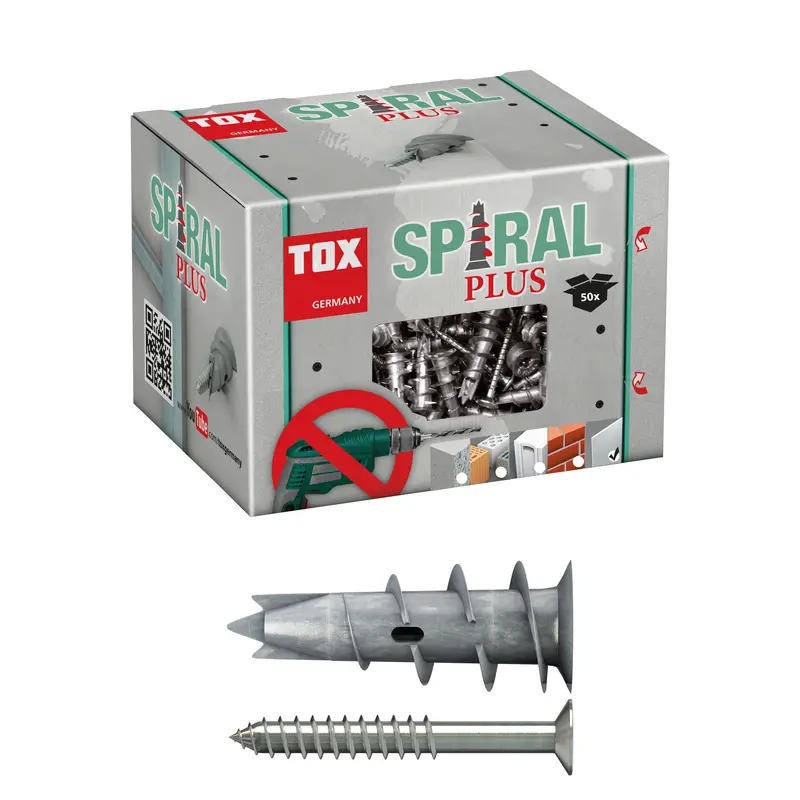 TOX 068101041 Gipskartondübel Spiral Plus 37-4 + Schraube 50 St.